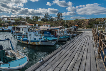 Fototapeta na wymiar Fishing Boats, Pomos, Cyprus