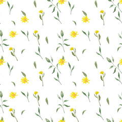 seamless rustic watercolor pattern floral simle rustic