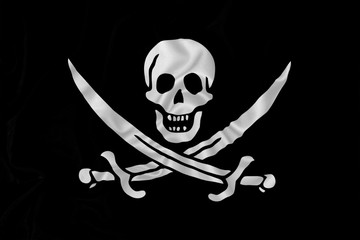 Pirate flag with skull and swords