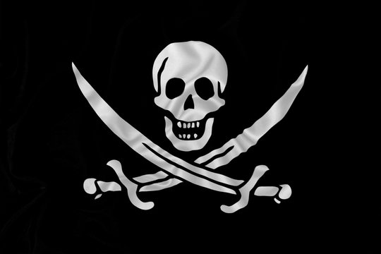 Pirate flag with skull and swords