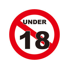 Under 18 not  allowed sign 