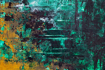 abstract dark green textured acrylic painting  