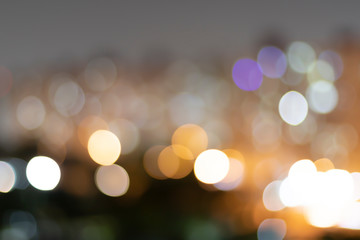 Background blur: bokeh light in city night lights, blur, blurred background To see the light outside the focus bokeh lights