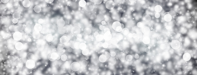 white bokeh blur background / Circle light on blue background / abstract light background