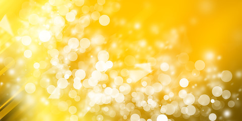 white bokeh blur background / Circle light on yellow background / Light gold sparkle background