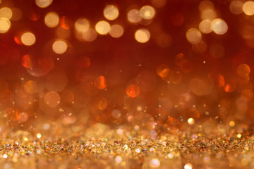 Christmas and New Year holidays background, glitter vintage lights background. defocused.