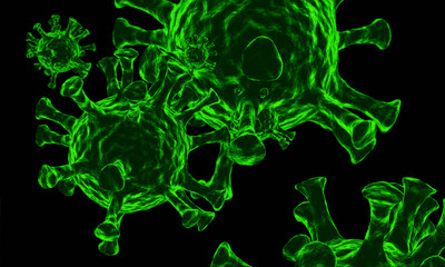 model 3D covid19 and coronavirus. 