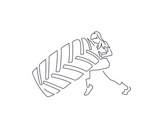 Bodybuilding isolated line drawing, vector illustration design. Sport collection.