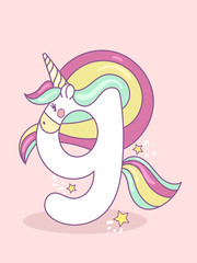 Pink paint number 9. Unicorn.