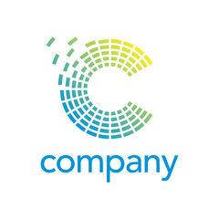 logo of sphere forming letter c, vector design, fully editable