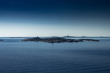 Coast of Sweden with clear skies in spring