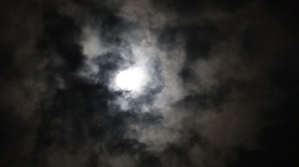 full moon and clouds