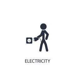 Turn on electricity icon. Simple device element illustration.