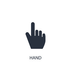 Hand icon. Simple human element illustration.