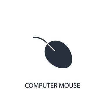 Computer mouse icon. Simple device element illustration.