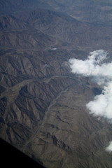 View from the sky. Scenic clouds view from the plane. Beautiful top landscape. Wallpaper and background.