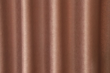 Fototapeta premium brown fabric texture surface curtain wave background. macro texture of brown striped fabric