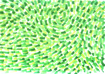 abstract background freehand living materials, green wave strokes on a white background