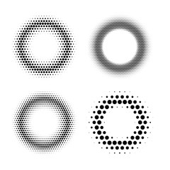 Halftone radial set isolated on white background
