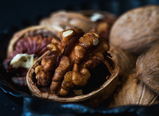 Macro photo Walnut closeup