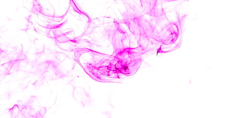 Purple smoke on white background