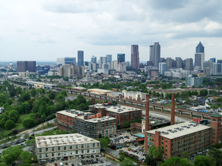 Downtown Atlanta Aerial still from Grant Park 