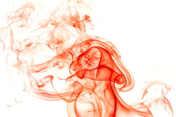 Red smoke on white background
