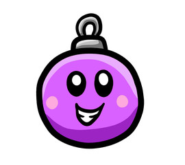 Cartoon Stylized Happy Christmas Bulb