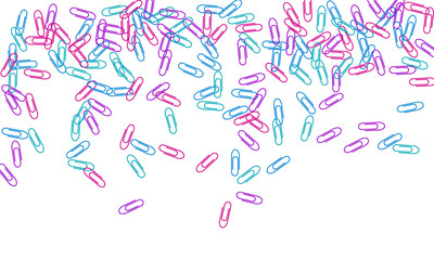 Stationary paperclips isolated on white background