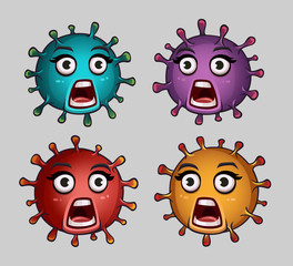 Coronavirus with surprised face