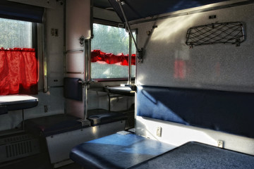 Interior reserved seat car of the Russian Railways