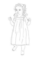 Little girl in long boho dress