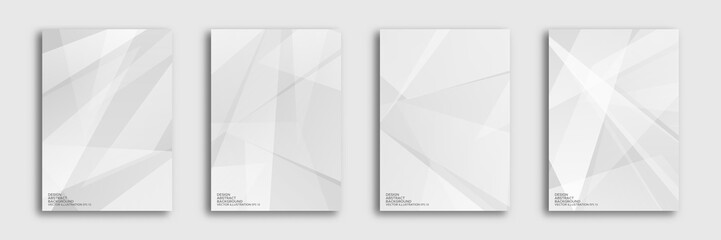 Fototapeta premium Abstract white and grey on light silver background with modern design. A set of backgrounds consisting of triangles. Vector illustration EPS 10.