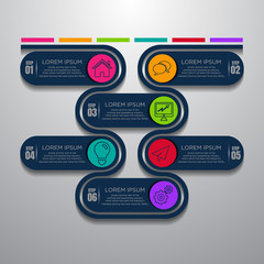 Business data visualization. Process chart. Abstract elements of graph, diagram with steps, options, parts or processes. Vector business template for presentation. Creative concept for infographic.