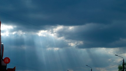 sun light in ciouds