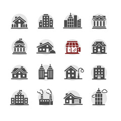 Architecture city vector icon set