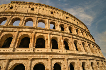 Colosseum. Rome amphitheatre and Italy landmark architecture