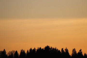 Sunset with light clouds above