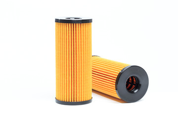 Oil , air , fuel filter for car on white background or isolated - Image