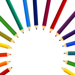This is a vector background with colored pencils, colorful crayons.