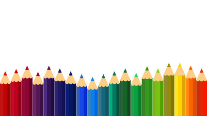 This is a vector background with colored pencils, colorful crayons.