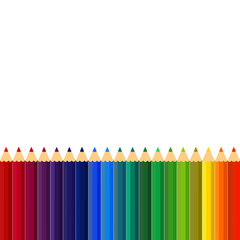 This is a vector background with colored pencils, colorful crayons.