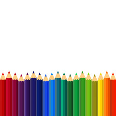 This is a vector background with colored pencils, colorful crayons.