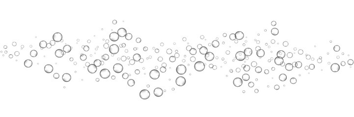 Air bubbles, oxygen, champagne crystal clear, isolated on white background modern design. Vector illustration EPS 10.