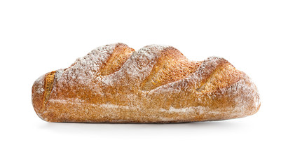Freshly baked bread isolated on white background, top view. Bakery, Food concept..