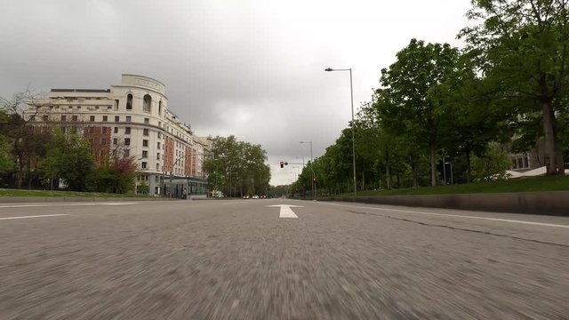City tour by car in Madrid, Spain