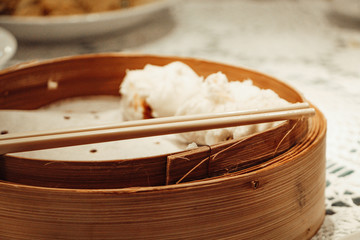 Asian cuisine with wooden details  