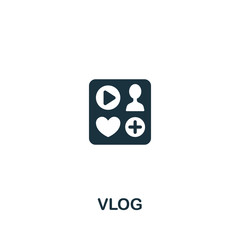Vlog icon from streaming collection. Simple line Vlog icon for templates, web design and infographics