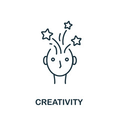 Creativity icon. Line style symbol from productivity icon collection. Creativity creative element for logo, infographic, ux and ui
