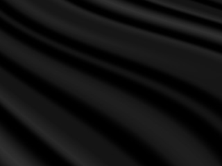 Vector stock illustration. Black closed curtains background for card or poster